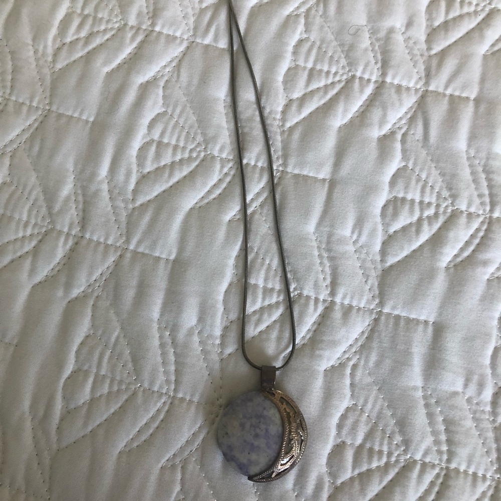 Flipping Purple and Green Moon Necklace
